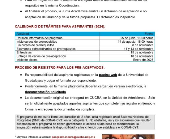 Convocatoria Maestría Neurociencias Pagina 2 